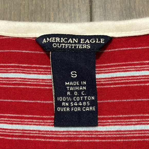 Y2K Vintage American Eagle Outfitters Striped Henley Shirt Size S - Picture 4 of 5